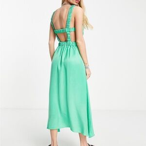 Topshop premium open back pini midi dress size 2